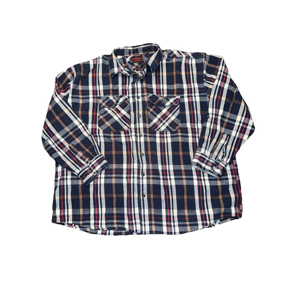 Five Brother Pearl Snap Flannel Shirt Mens 4 XL Big Heavyweight Cotton